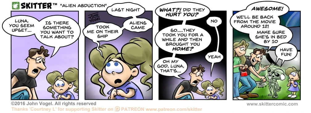Skitter Comic | Alien Abduction #154 | Spinwhiz Comics
