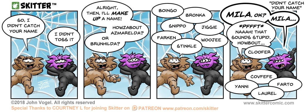 Skitter Comic | Didn't Catch Your Name #320 | Spinwhiz Comics