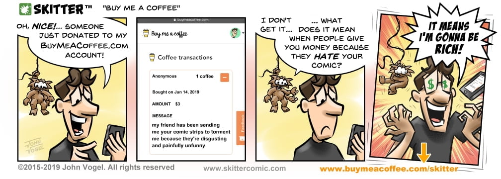 Skitter Comic | Buy Me A Coffee #442 | Spinwhiz Comics