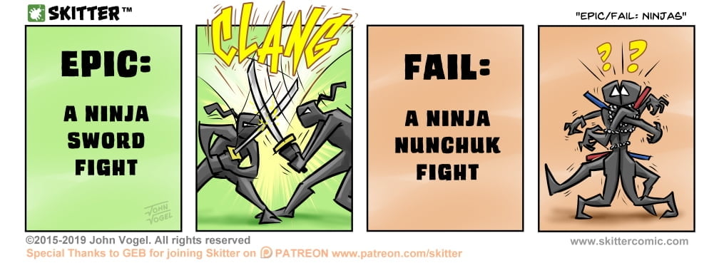 Skitter Comic | Epic/Fail: Ninjas #473 | Spinwhiz Comics