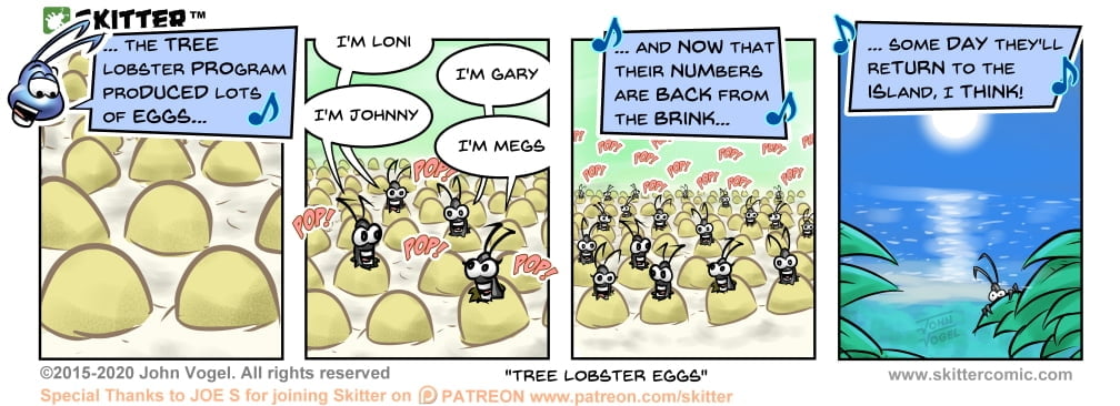 Skitter Comic | Tree Lobster Eggs #490 | Spinwhiz Comics