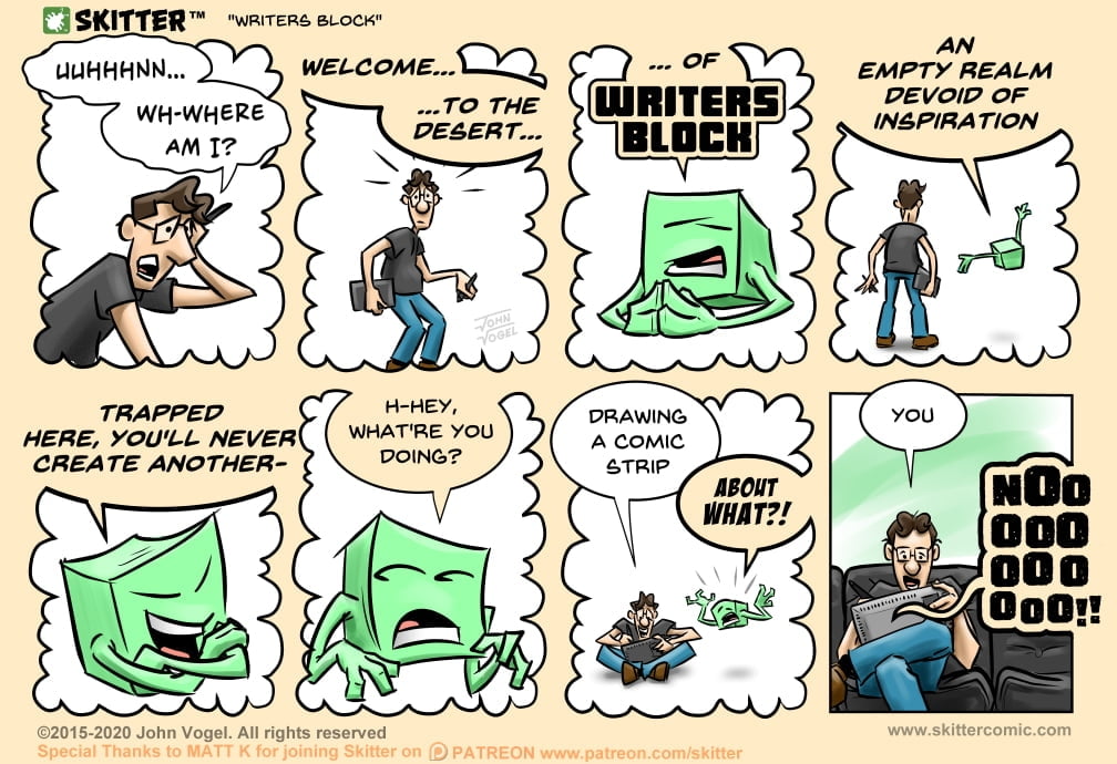 Skitter Comic | Writers Block #494 | Spinwhiz Comics