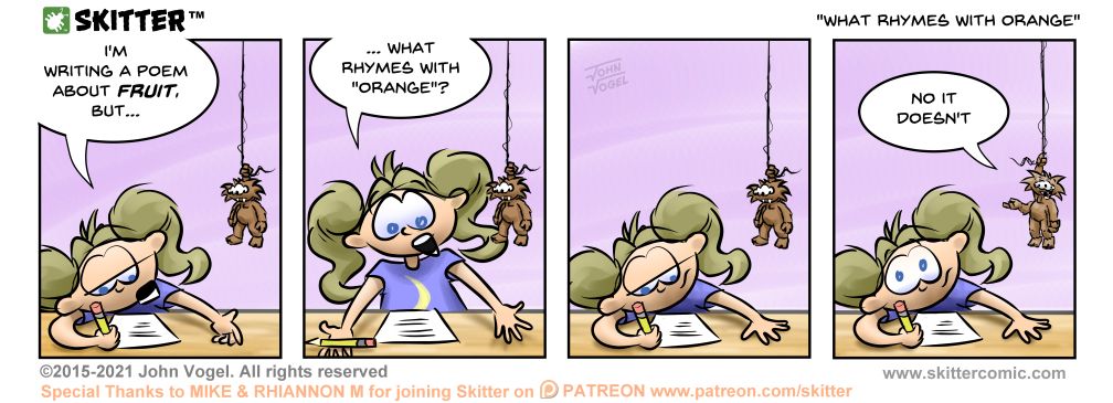 Skitter Comic | What Rhymes With Orange #587 | Spinwhiz Comics