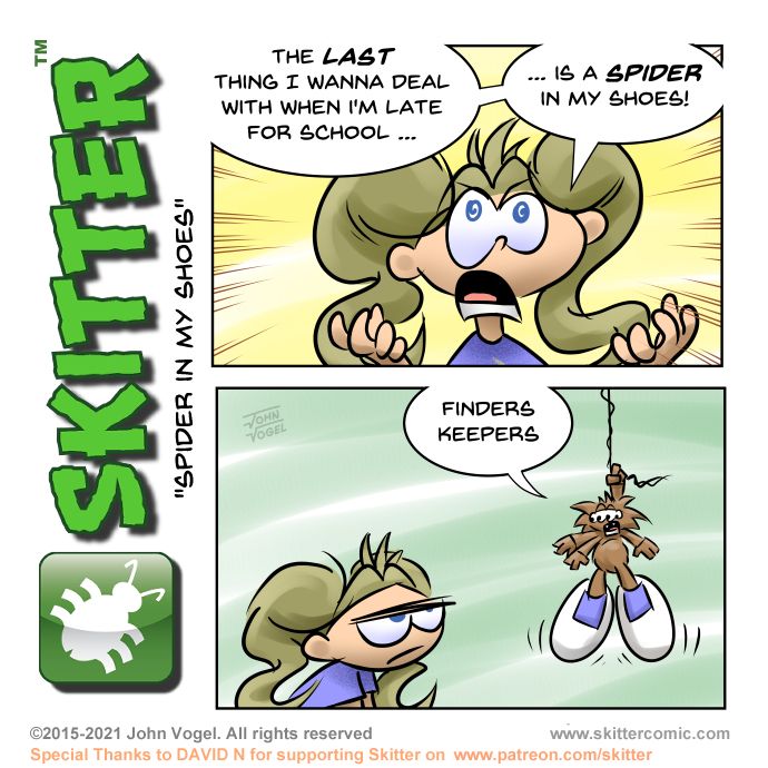 Skitter Comic | "Spider In My Shoes" #610 | Spinwhiz Comics
